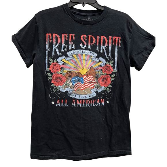 GOODIE TWO SLEEVES bicentennial 1776 patriotic July 4th Black tee sz M - Picture 1 of 4